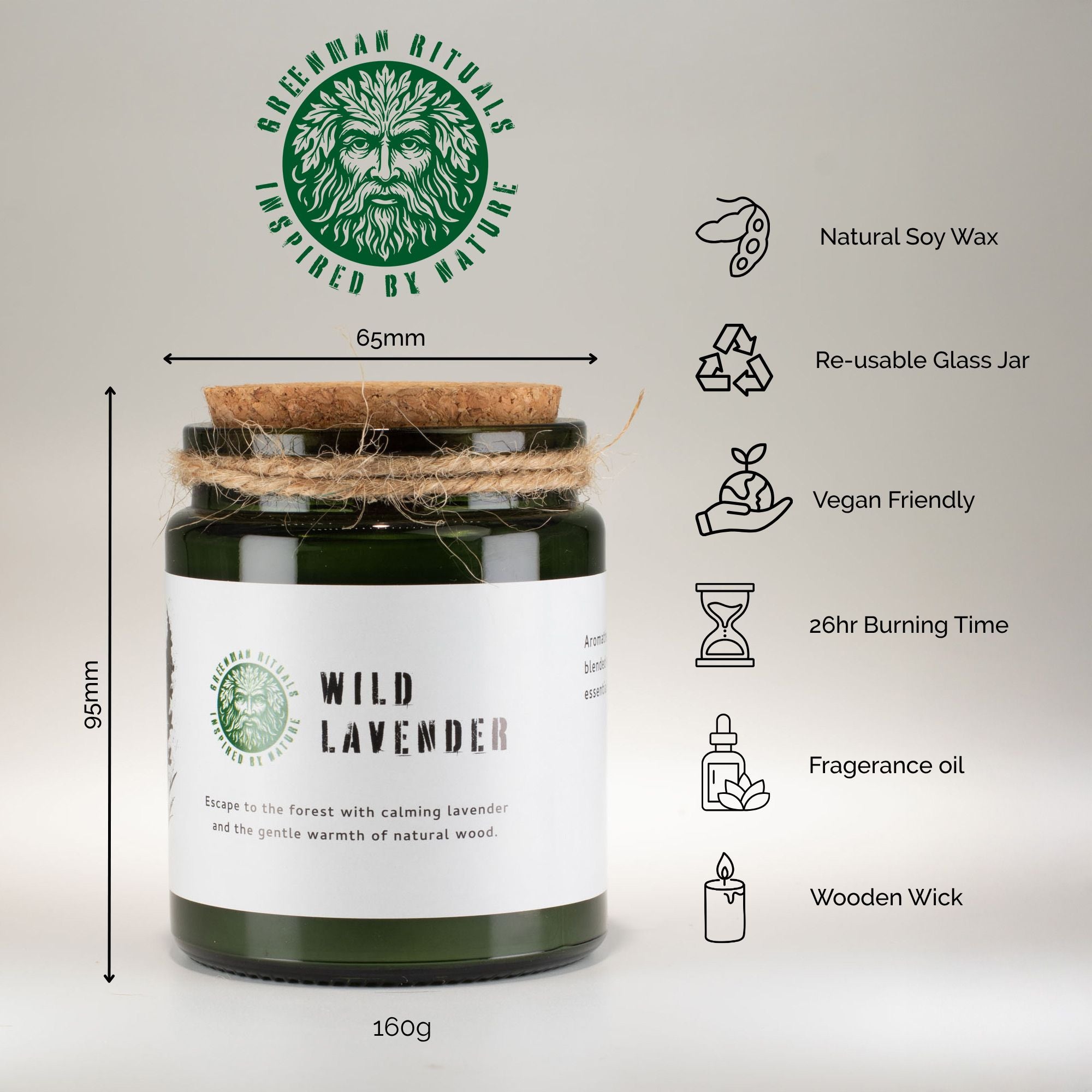 Greenman Woodwick Soy Candle - Midnight Rose